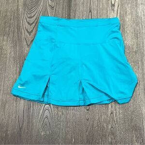 Nike Dri-Fit Womens Tennis Skirt Pleated Swoosh Pull-On Strech Blue Size XS